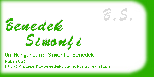 benedek simonfi business card